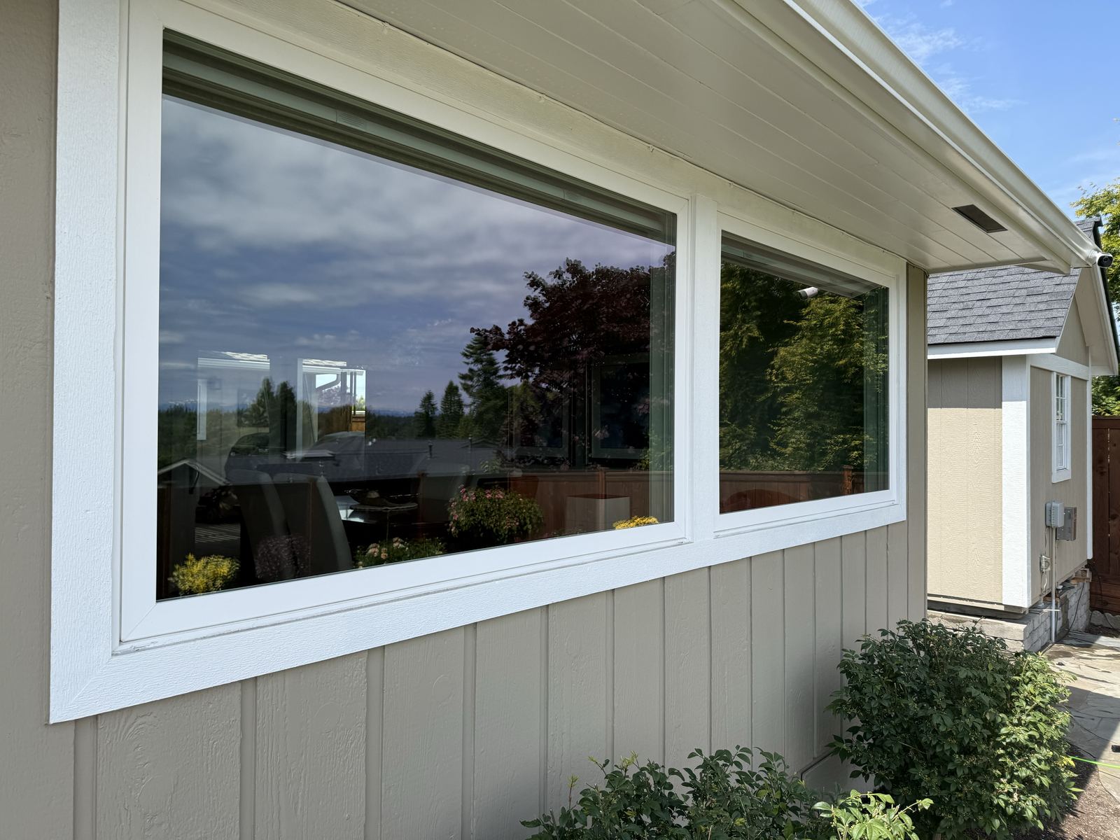 Multi-story home exterior window washing in Bellevue