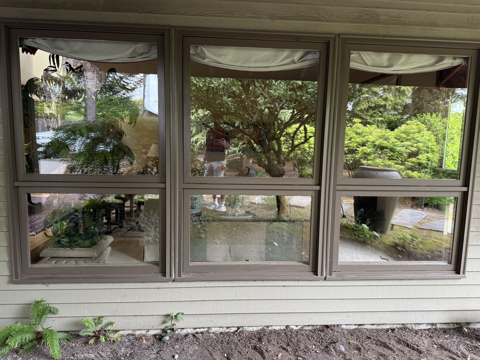 Modern home with large windows after exterior wash